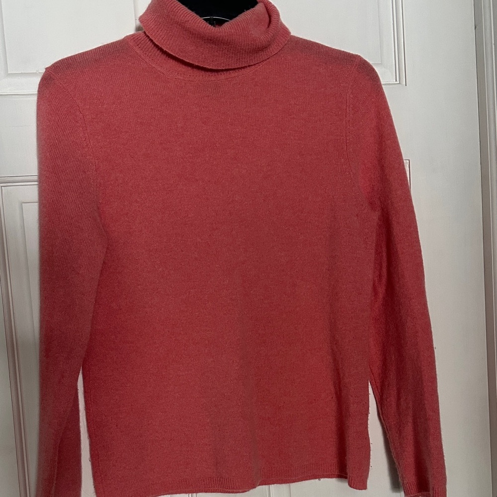 Cozy Coral Turtleneck Sweater